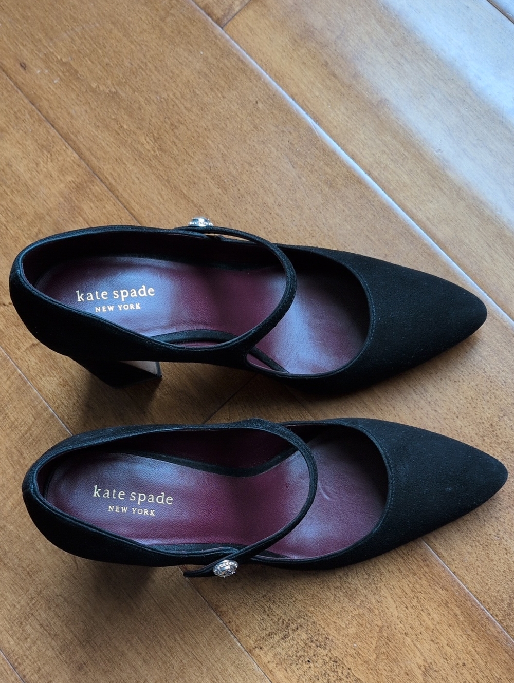 kate spade Black Pointed Mary Jane Heels, worn once